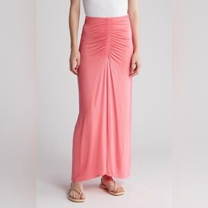 A.L.C. Aureta Ruched Pink Maxi Skirt Acetate Medium NWT